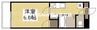 assicurato西川原 1Kの間取り