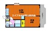 竜ノ口ハイツ 1LDKの間取り