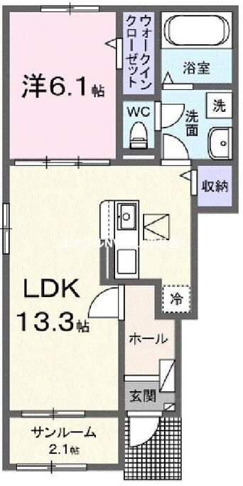 間取図 ハーレー　岡山Ⅰ