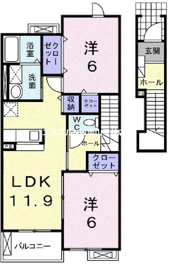 間取図 デルフィｉ・Ｂ