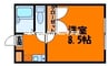 フローラ芥子 1Kの間取り