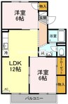 グレースタウン原　Ｂ 2LDKの間取り