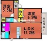 ガーデンクレスＢ棟 2LDKの間取り