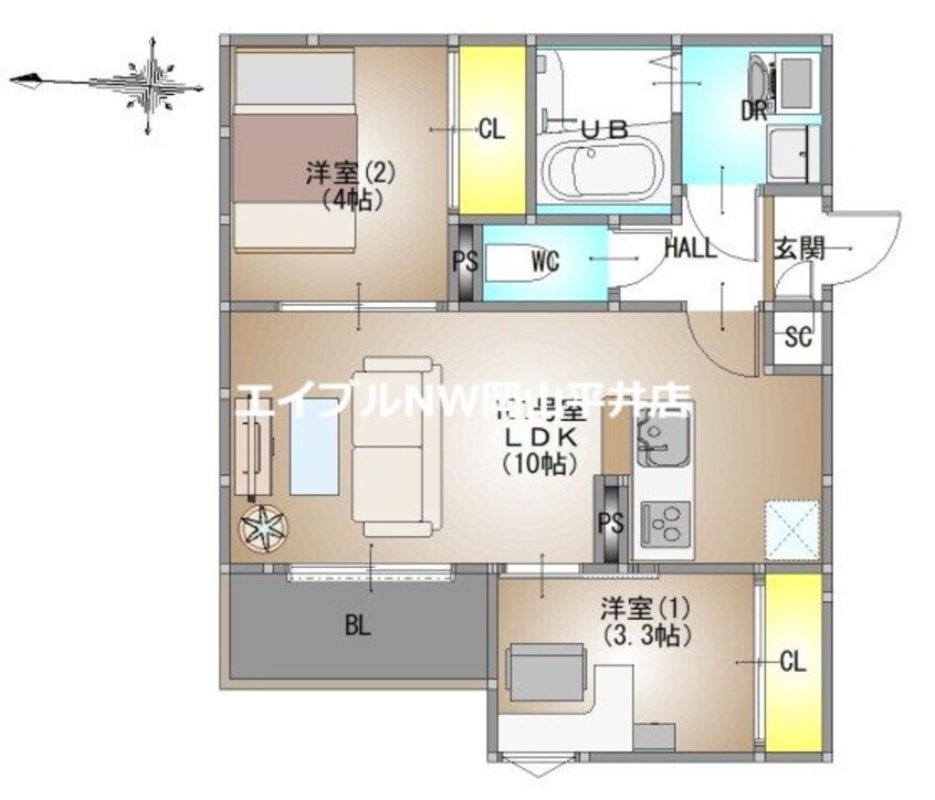 間取図 REGALEST 東岡山