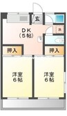 公園ビル 2DKの間取り