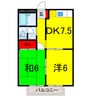 総武本線/四街道駅 バス:10分:停歩7分 2階 築31年 2DKの間取り