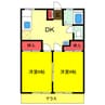 総武本線/四街道駅 徒歩20分 1階 築39年 2DKの間取り