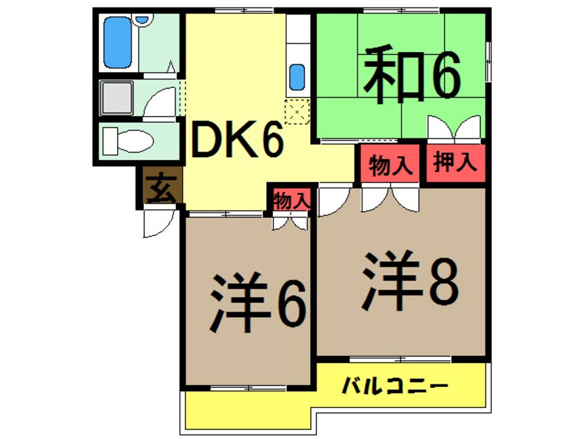 間取図 総武線/稲毛駅 バス16分草野団地入口下車:停歩6分 2階 築31年