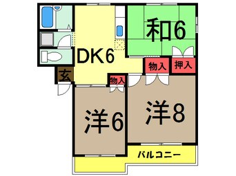 間取図 総武線/稲毛駅 バス16分草野団地入口下車:停歩6分 1階 築31年