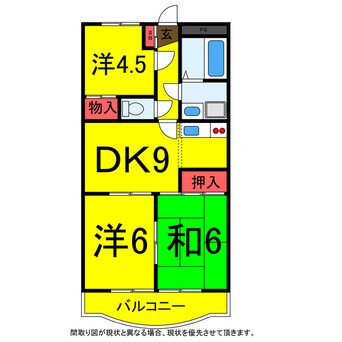 間取図 総武本線/四街道駅 徒歩15分 2階 築28年