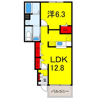 間取図 総武本線/都賀駅 徒歩18分 1階 築18年
