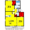 総武本線/四街道駅 徒歩17分 2階 築15年 2LDKの間取り