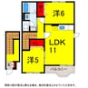 京成本線/志津駅 徒歩5分 2階 築24年 2LDKの間取り