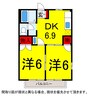 総武本線/四街道駅 バス:10分:停歩9分 1階 築30年 2DKの間取り
