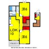 千葉都市モノレール２号線/千城台北駅 徒歩10分 2階 築18年 2LDKの間取り