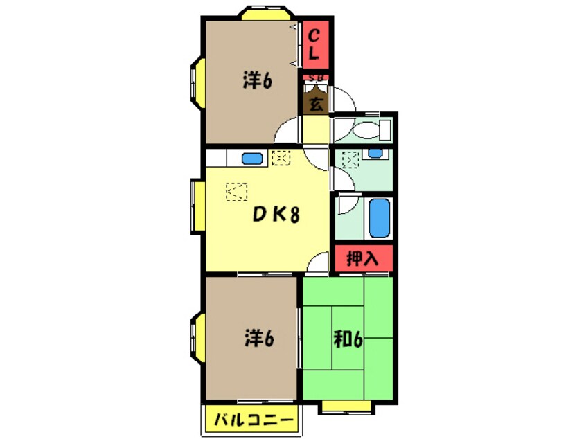 間取図 総武本線/四街道駅 徒歩20分 1階 築32年