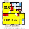 総武本線/四街道駅 徒歩12分 1階 築16年 1LDKの間取り