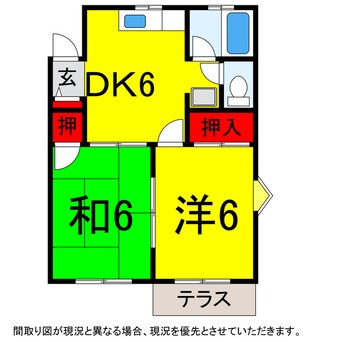 間取図 総武本線/物井駅 徒歩22分 1階 築33年