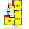 総武本線/四街道駅 バス:15分:停歩5分 1階 築16年 2DKの間取り