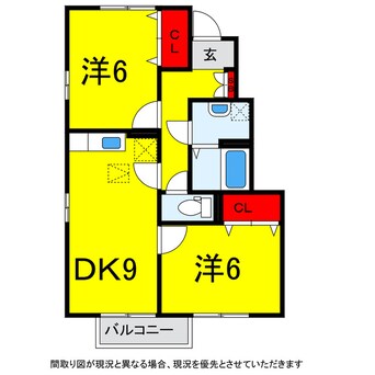 間取図 総武本線/四街道駅 バス15分山王公民館下車:停歩5分 1階 築18年