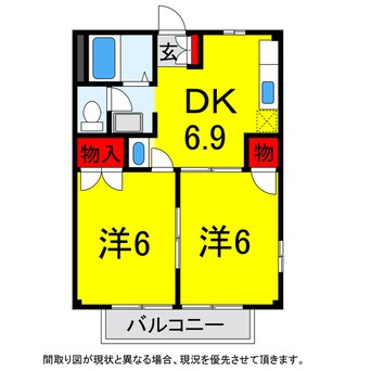 間取図 総武本線/四街道駅 バス3分小深下車:停歩4分 2階 築31年