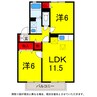 総武本線/四街道駅 バス:5分:停歩7分 1階 築20年 2LDKの間取り