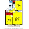 総武本線/四街道駅 バス:5分:停歩7分 2階 築19年 2LDKの間取り