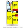 総武本線/佐倉駅 バス:7分:停歩9分 3階 築19年 2LDKの間取り