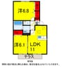 総武本線/四街道駅 バス:4分:停歩5分 1階 築14年 2LDKの間取り