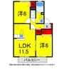 総武本線/四街道駅 バス:10分:停歩13分 1階 築18年 2LDKの間取り