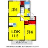 総武本線/四街道駅 バス:10分:停歩13分 2階 築18年 2LDKの間取り