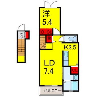 間取図 総武本線/四街道駅 バス10分山王公民館下車:停歩4分 2階 築11年