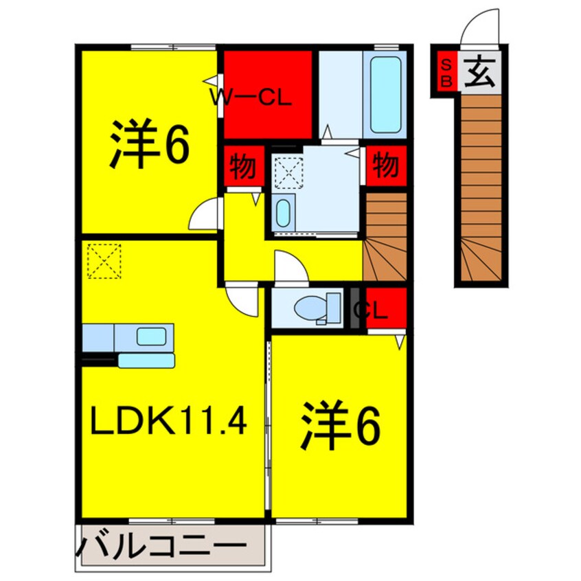 間取図 総武本線/四街道駅 徒歩16分 2階 築11年