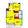 総武本線/四街道駅 徒歩21分 1階 築12年 2LDKの間取り