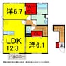 総武本線/物井駅 徒歩17分 2階 築12年 2LDKの間取り