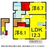 総武本線/物井駅 徒歩17分 2階 築12年 2LDKの間取り