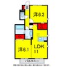 総武本線/佐倉駅 徒歩12分 1階 築12年 2LDKの間取り