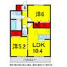 総武本線/四街道駅 徒歩24分 1階 築10年 2LDKの間取り