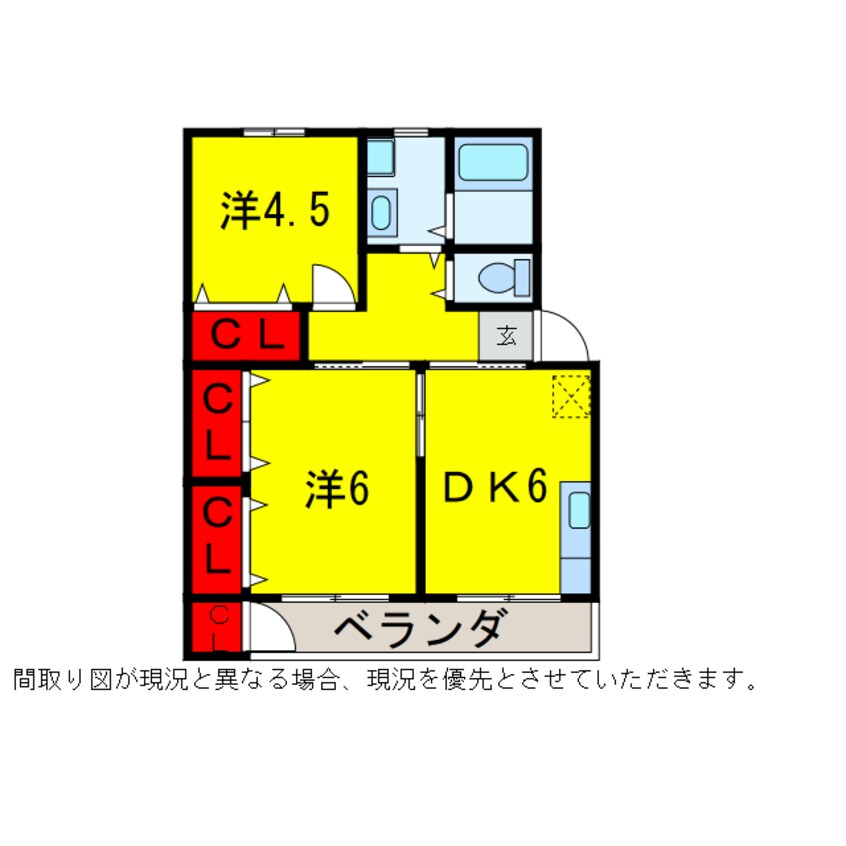 間取図 総武本線/四街道駅 徒歩10分 3階 築51年