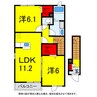 総武本線/四街道駅 徒歩45分 2階 築9年 2LDKの間取り