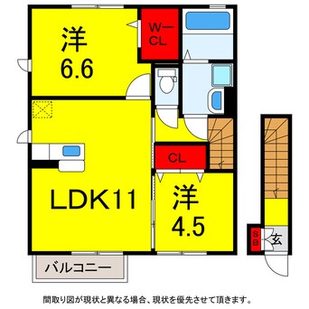 間取図 総武本線/佐倉駅 徒歩8分 2階 築10年