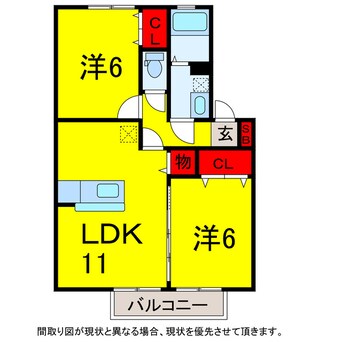 間取図 総武線/稲毛駅 バス30分山王病院入口下車:停歩2分 2階 築16年