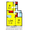 総武本線/四街道駅 徒歩17分 2階 築9年 2LDKの間取り