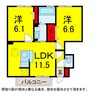 総武本線/四街道駅 徒歩25分 1階 築10年 2LDKの間取り