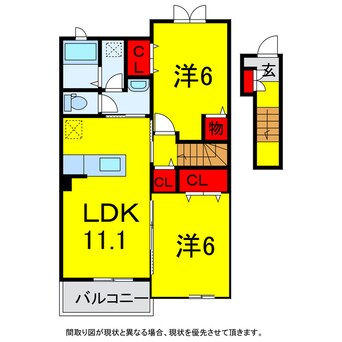 間取図 総武本線/四街道駅 バス8分鹿放ケ丘中央下車:停歩2分 2階 築9年