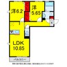総武本線/佐倉駅 徒歩10分 3階 築8年 2LDKの間取り
