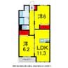 総武本線/四街道駅 バス:10分:停歩2分 3階 築7年 2LDKの間取り