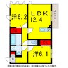 総武本線/佐倉駅 徒歩12分 3階 築8年 2LDKの間取り