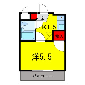 間取図 京成本線/京成佐倉駅 徒歩9分 4階 築32年