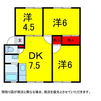 間取図 総武本線/佐倉駅 徒歩6分 1階 築36年